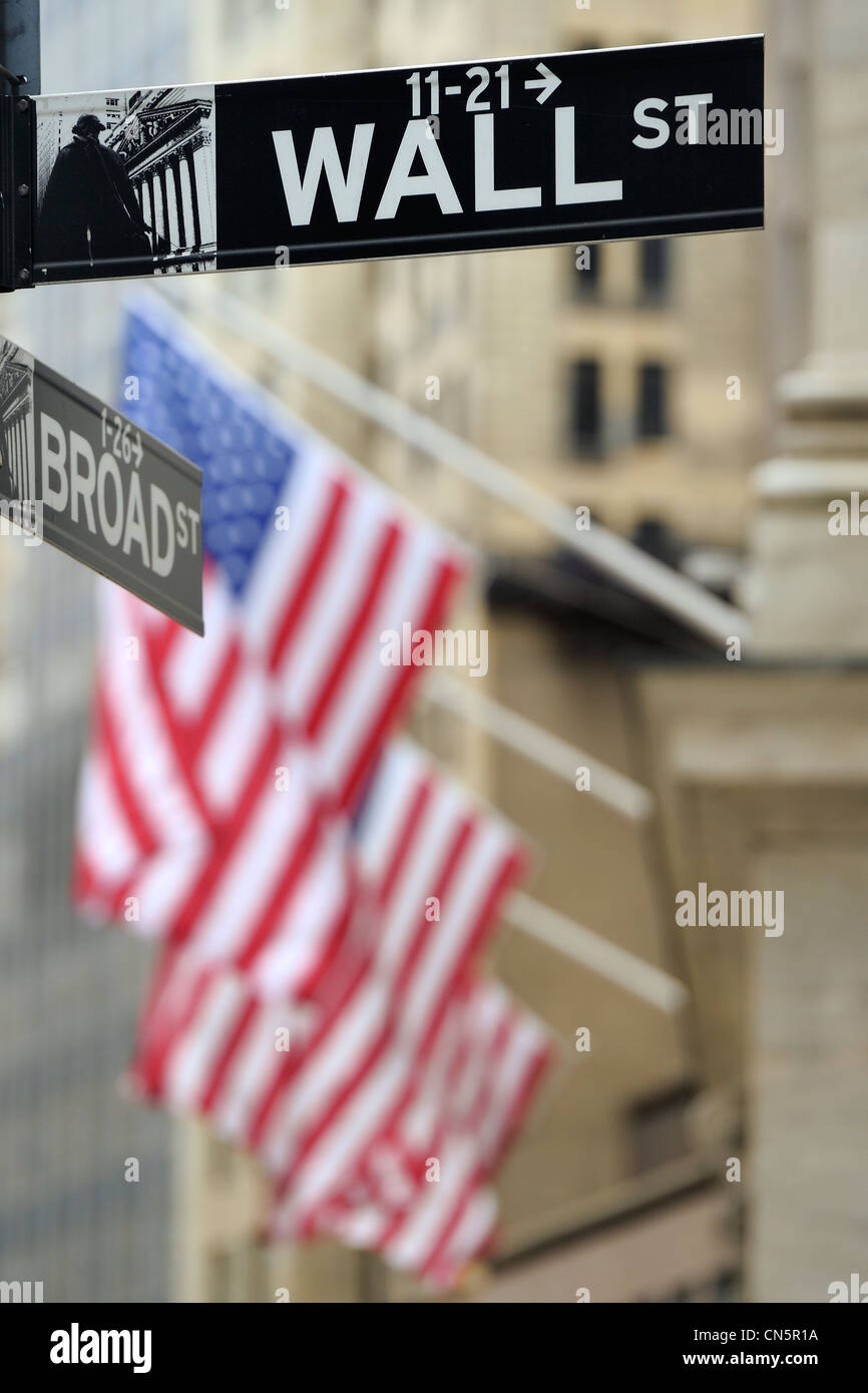 Vereinigte Staaten, New York City, Manhattan, Financial District, Wall Street, New York Stock Exchange, Börse Stockfoto