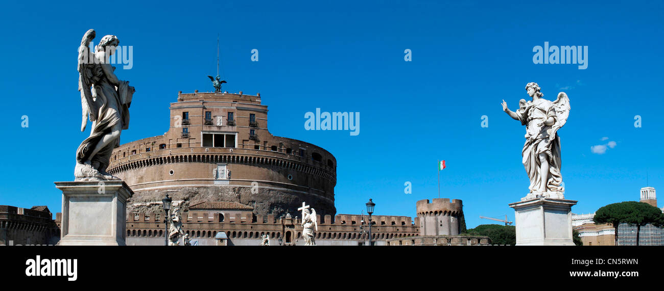 Italien Rom Mausoleum des Hadrian Castel Sant Angelo di Notte Stockfoto