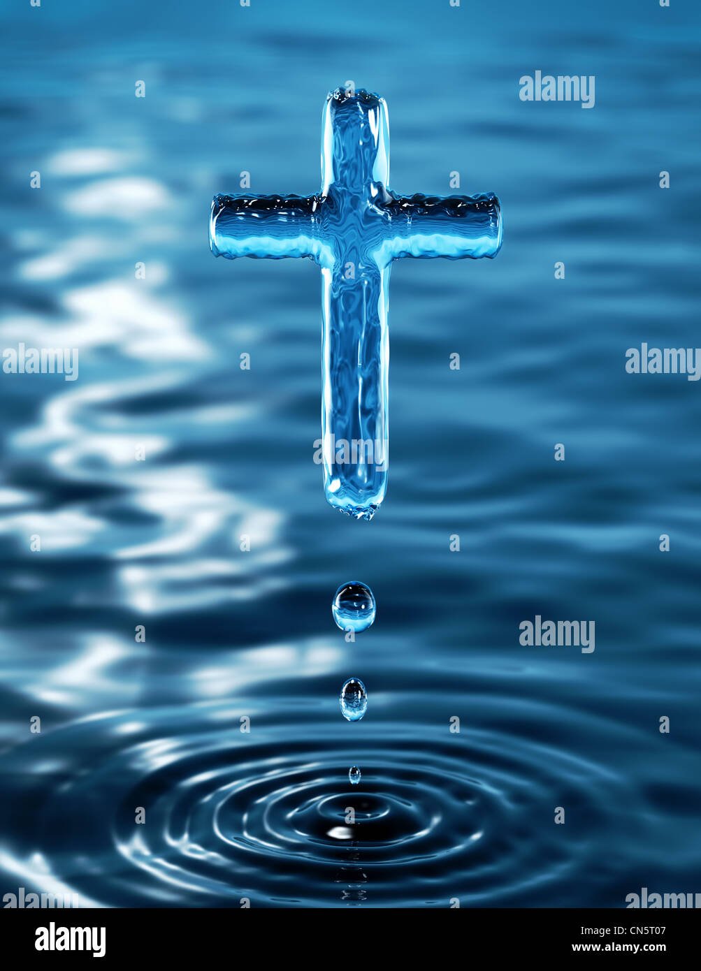 Christian wasser Heilig Kreuz Stockfoto