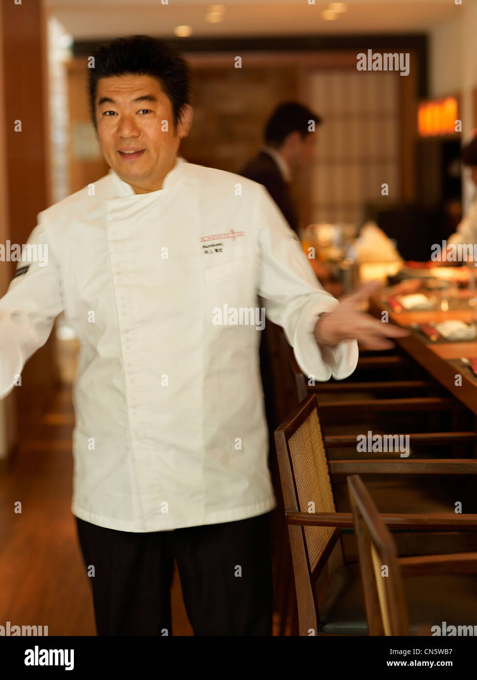 Brasilien, Sao Paulo, feature: São Paulo vertraulich, der Chefkoch des Restaurants Kinoshita Murakami Stockfoto