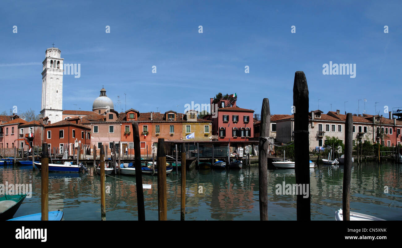 Europa-Italien-Veneto-Venedig-Venezia-Pier und Kanal Stockfoto