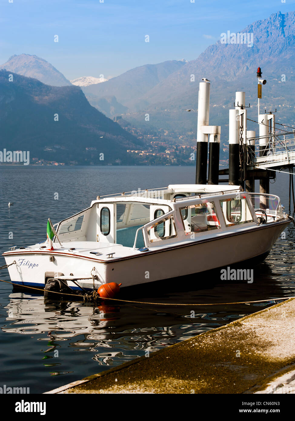 Touristischen Boot, Bellagio See von Como Lombardei Italien Stockfoto
