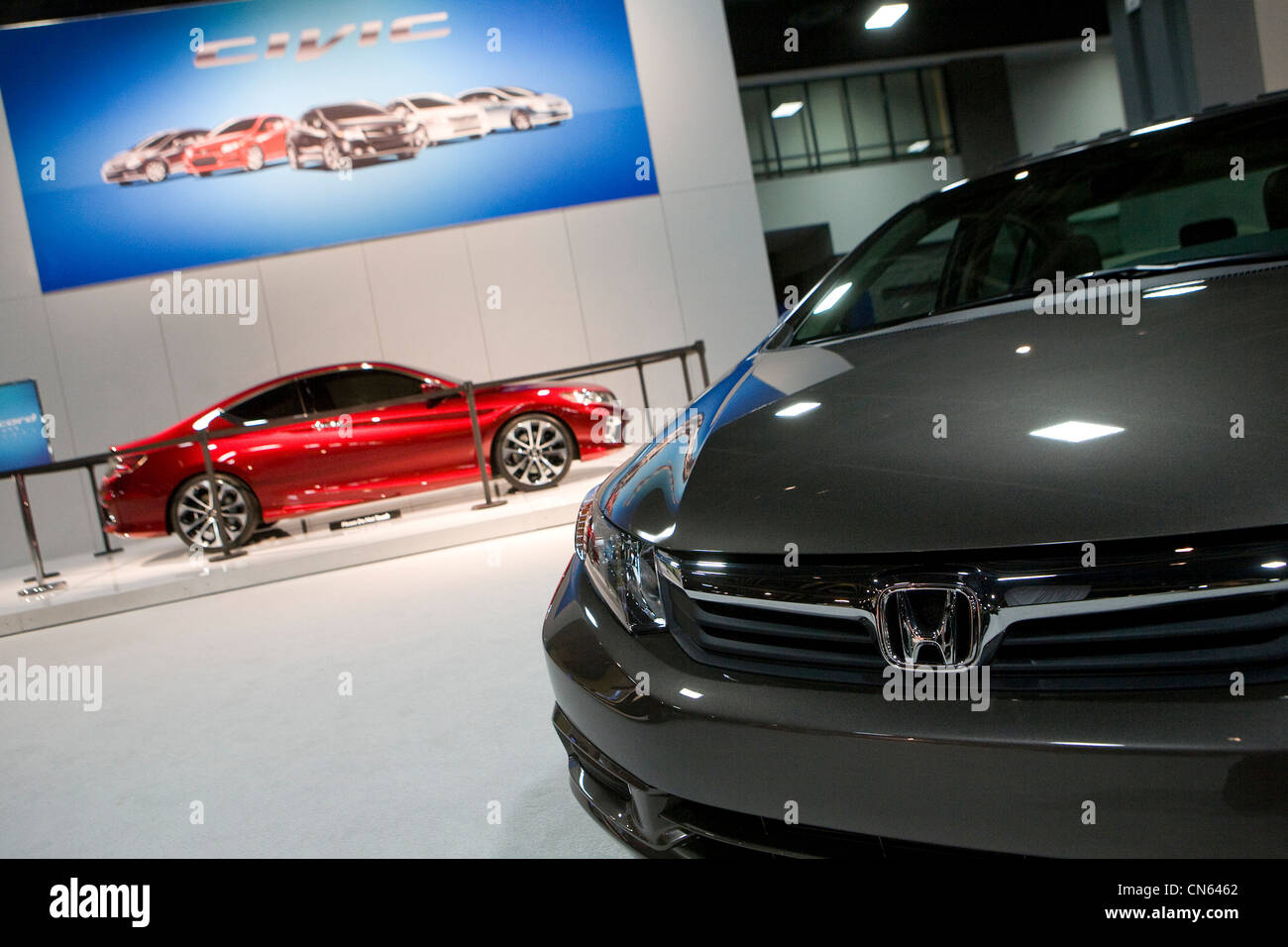 Die Honda-Anzeige auf der Washington Auto Show 2012. Stockfoto