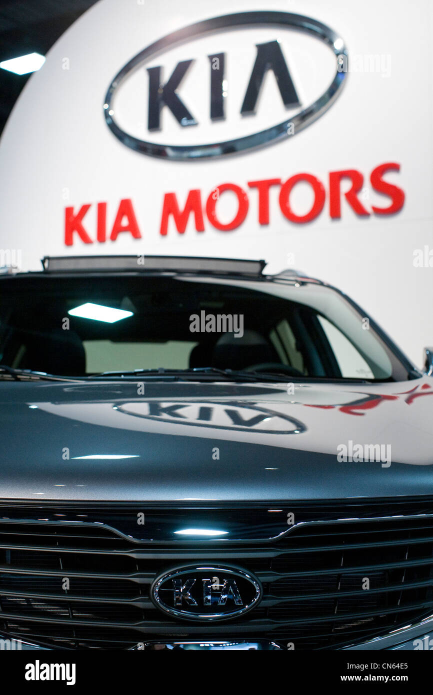 Die Kia-Anzeige auf der Washington Auto Show 2012. Stockfoto