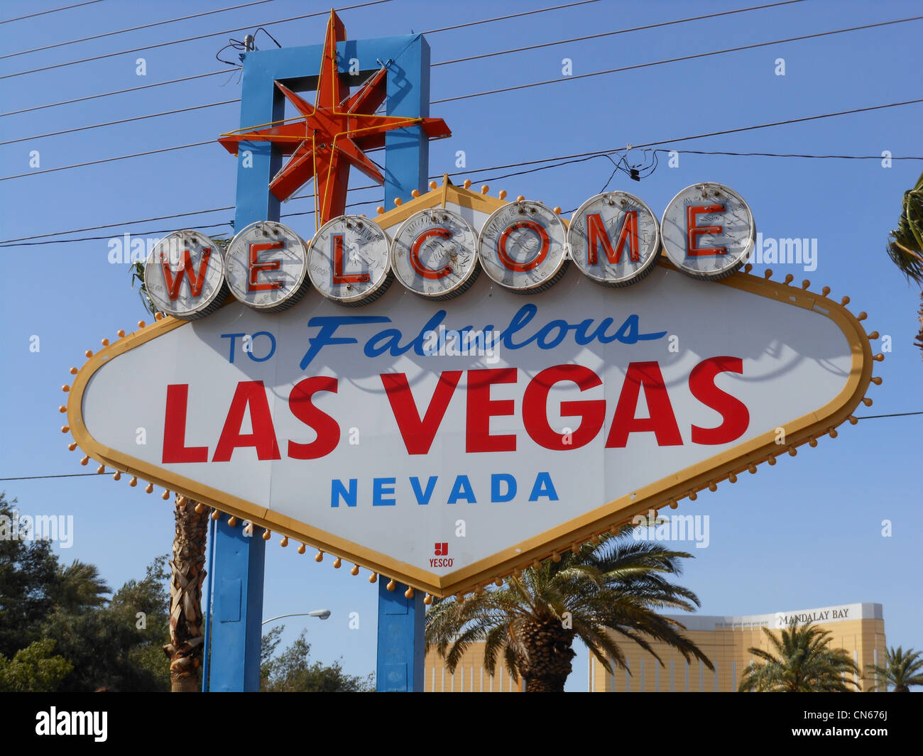 Willkommen zum fabelhaften Las Vegas Nevada Sign. Stockfoto