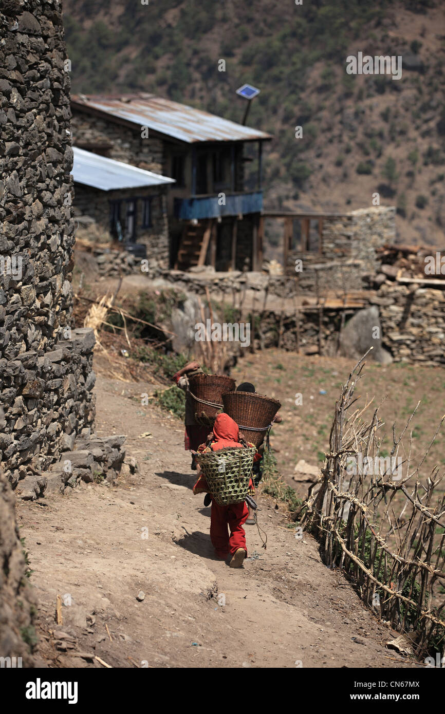 Nepali Himalaya Dorf Stockfoto