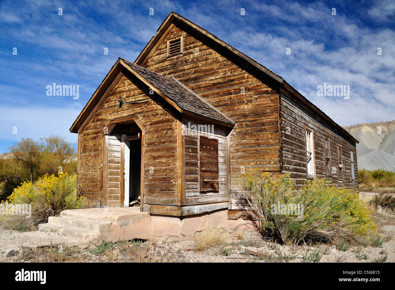 Historische Kirche im FMX, Utah. Stockfoto