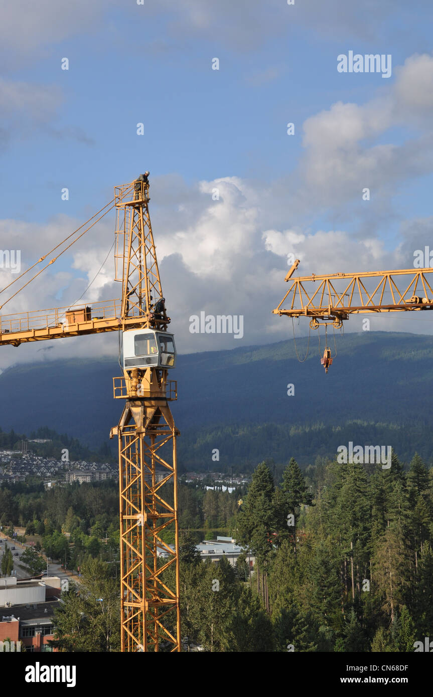 Aufbau der Baukran Stockfoto