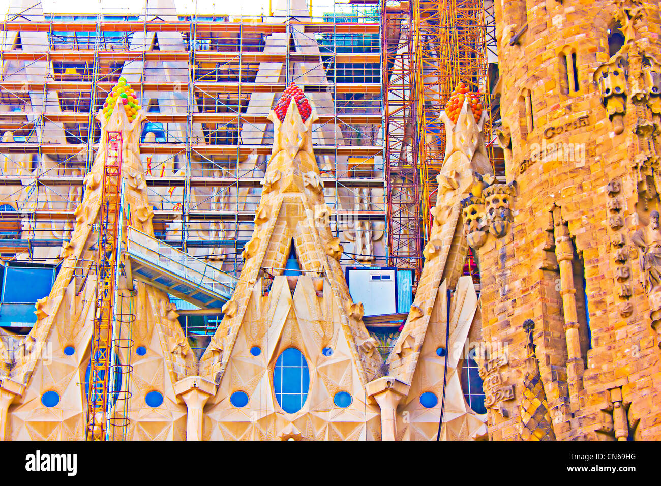 La Sagra Familia - die imposante Kathedrale, Spanien, Barcelona Stockfoto