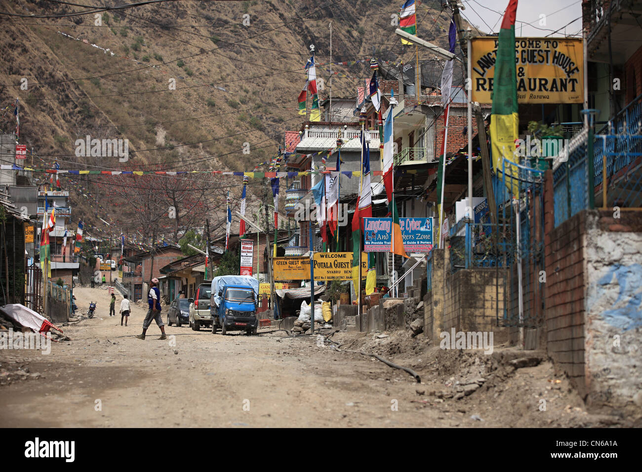 Nepali Himalaya Dorf Shyabrubesi Stockfoto