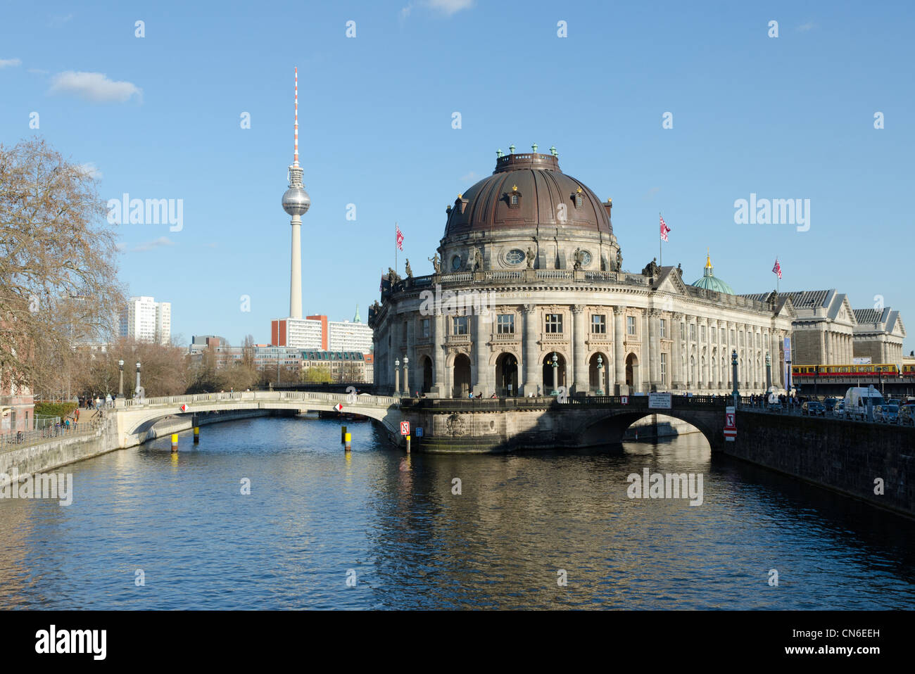 Museumsinsel in der Spree entlang, Berlin Stockfoto