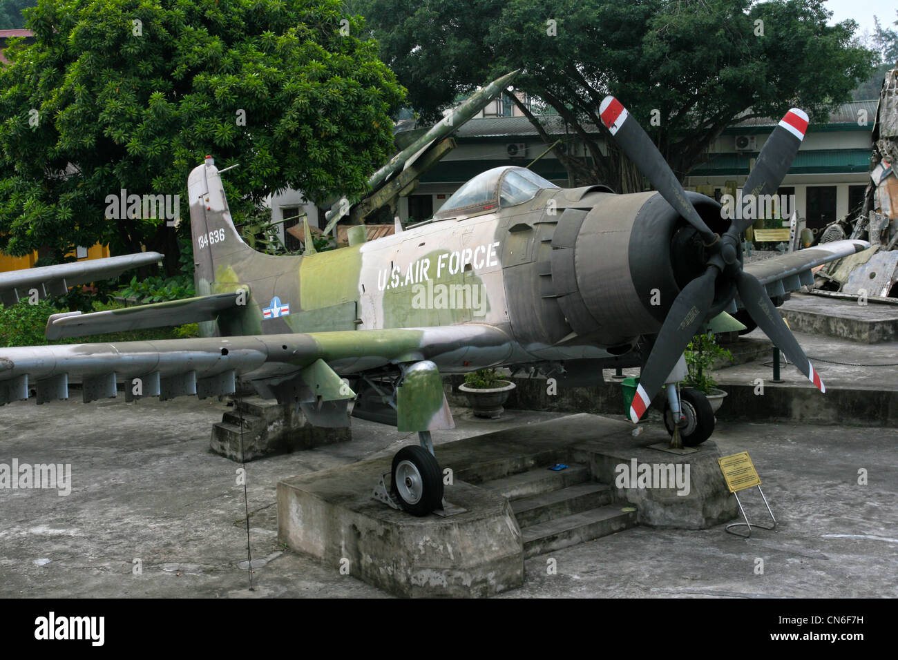 American A-1 Skyraider im Hanoi war Museum Stockfoto