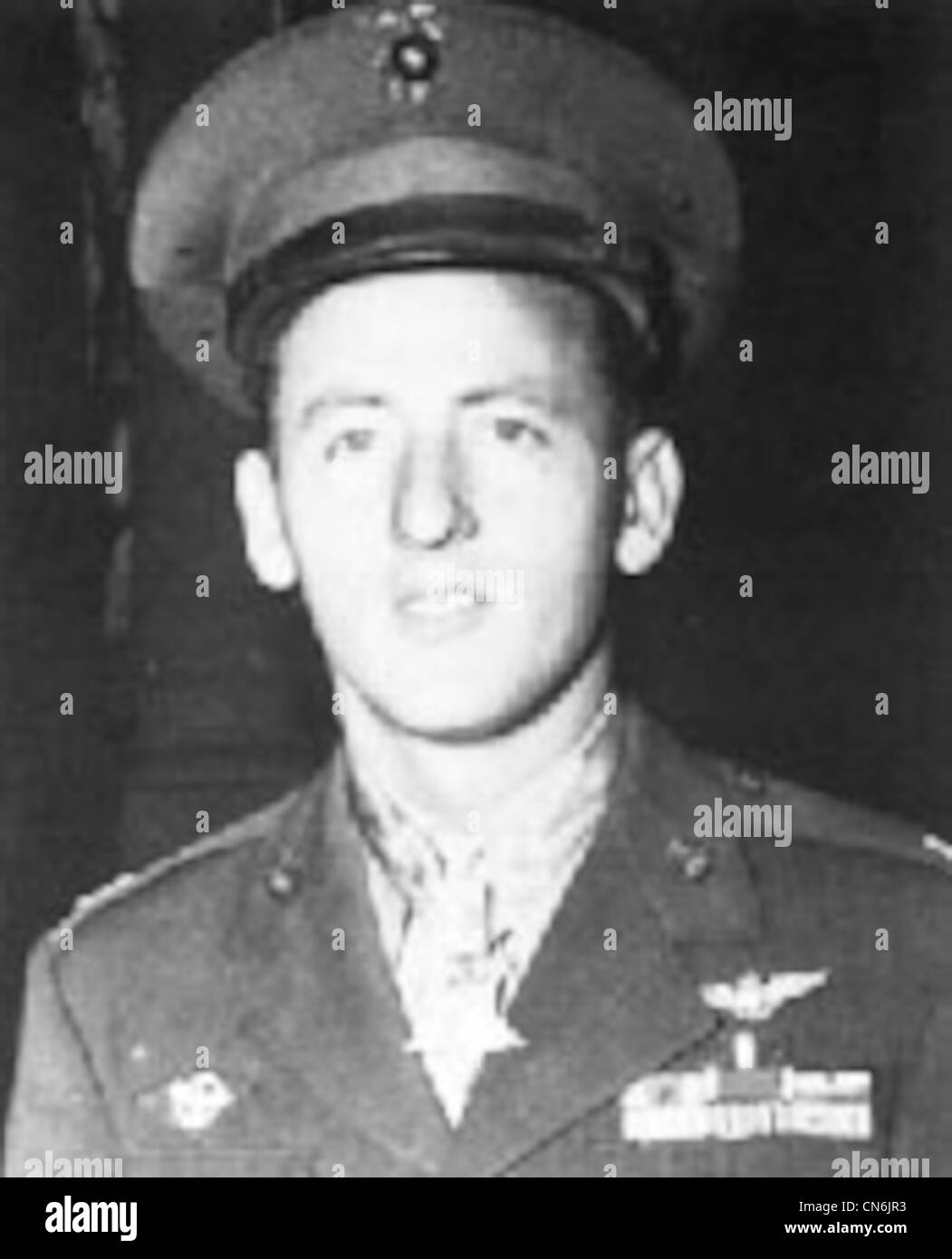 USMC Captain Jefferson J. DeBlanc, die Medal Of Honor für seine Taten mit Cactus Air Force auf Guadalcanal 1942 verliehen. Stockfoto