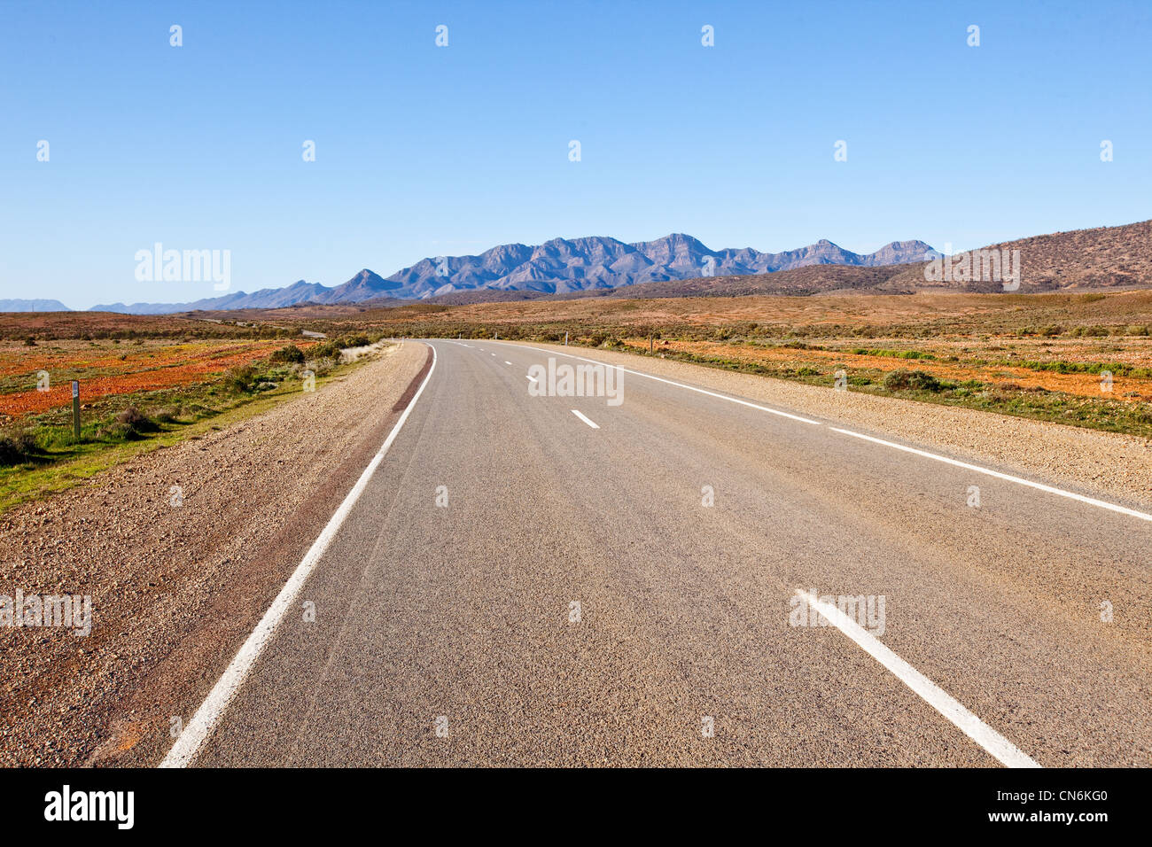 Autobahn Flinders Ranges, South Australia. Stockfoto