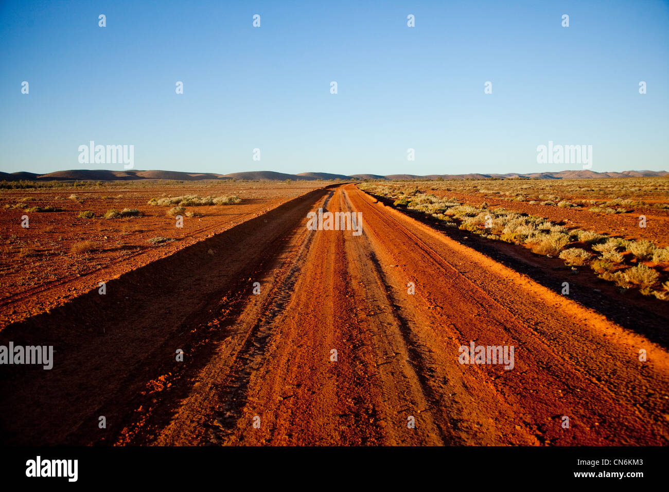 Wüste Straße. Outback Australien. Stockfoto