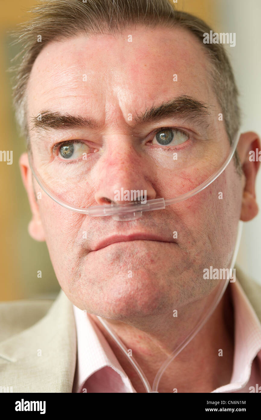 Ein Ex-Bergarbeiter leiden Pneumokoniose Behandlung Mittelpunkt Atmung, Rotherham Stockfoto