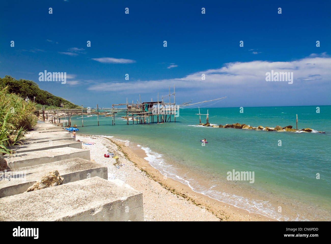 Europa Italien Abruzzen Provinz Chieti San Vito Chietino Trabocchi Stockfoto