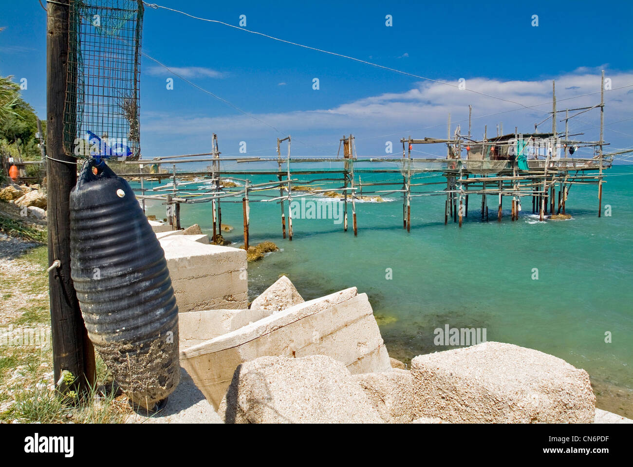 Europa Italien Abruzzen Provinz Chieti San Vito Chietino Trabocchi Stockfoto
