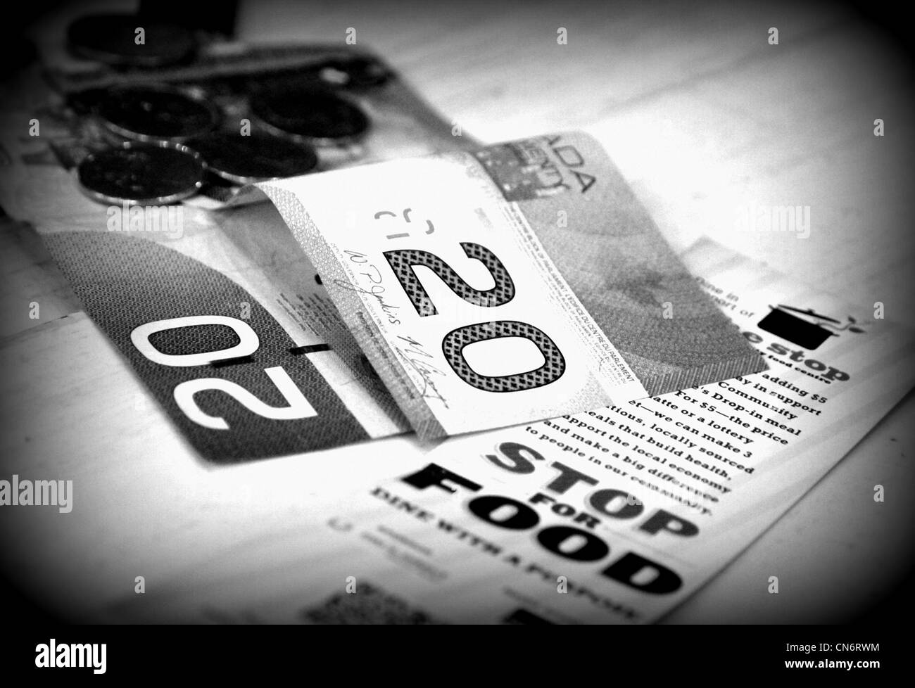 Canadian Geld und Liebe Stockfoto