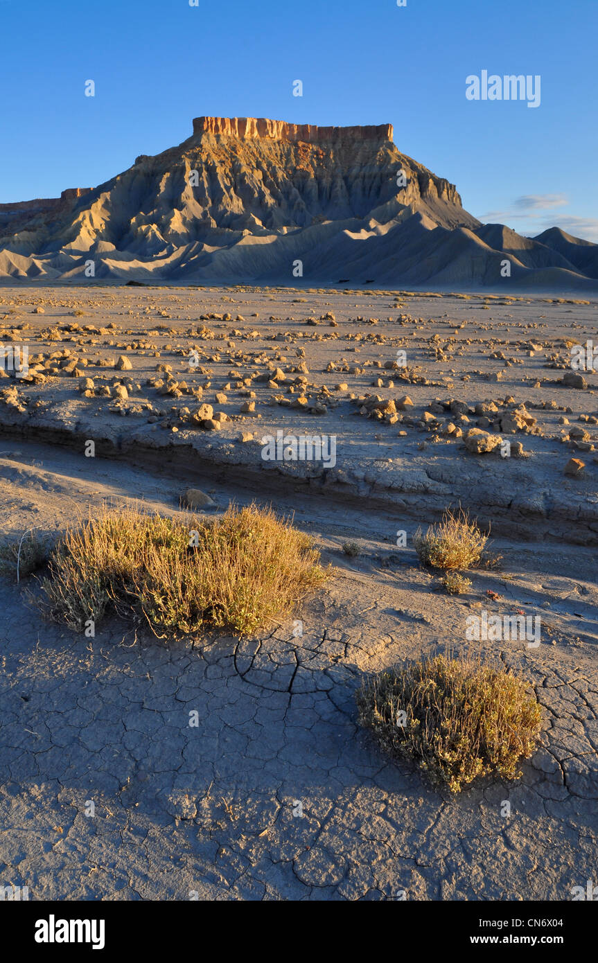 North Caineville Mesa in der San Rafael Wüste Utahs. Stockfoto