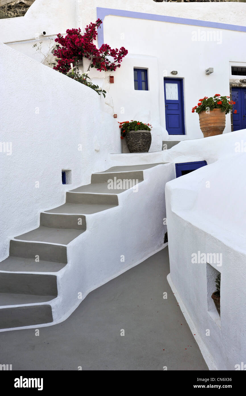 Europa-Griechenland-Kykladen-Inseln-Santorini A Haus im Dorf Firostefani Stockfoto