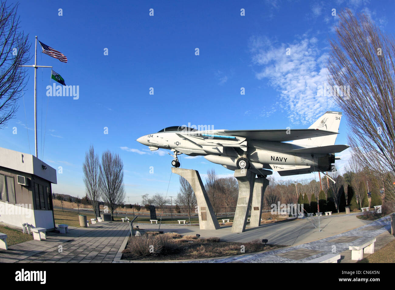 Grumman F-14 Tomcat US Navy Kampfjet auf dem Display an Grummna Memorial Park Calverton Long Island NY Stockfoto