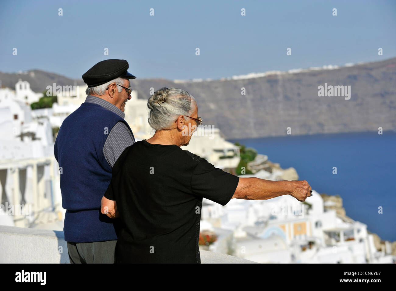 Europa Griechenland Kykladen Inseln Santorini im Dorf Oia Details Stockfoto