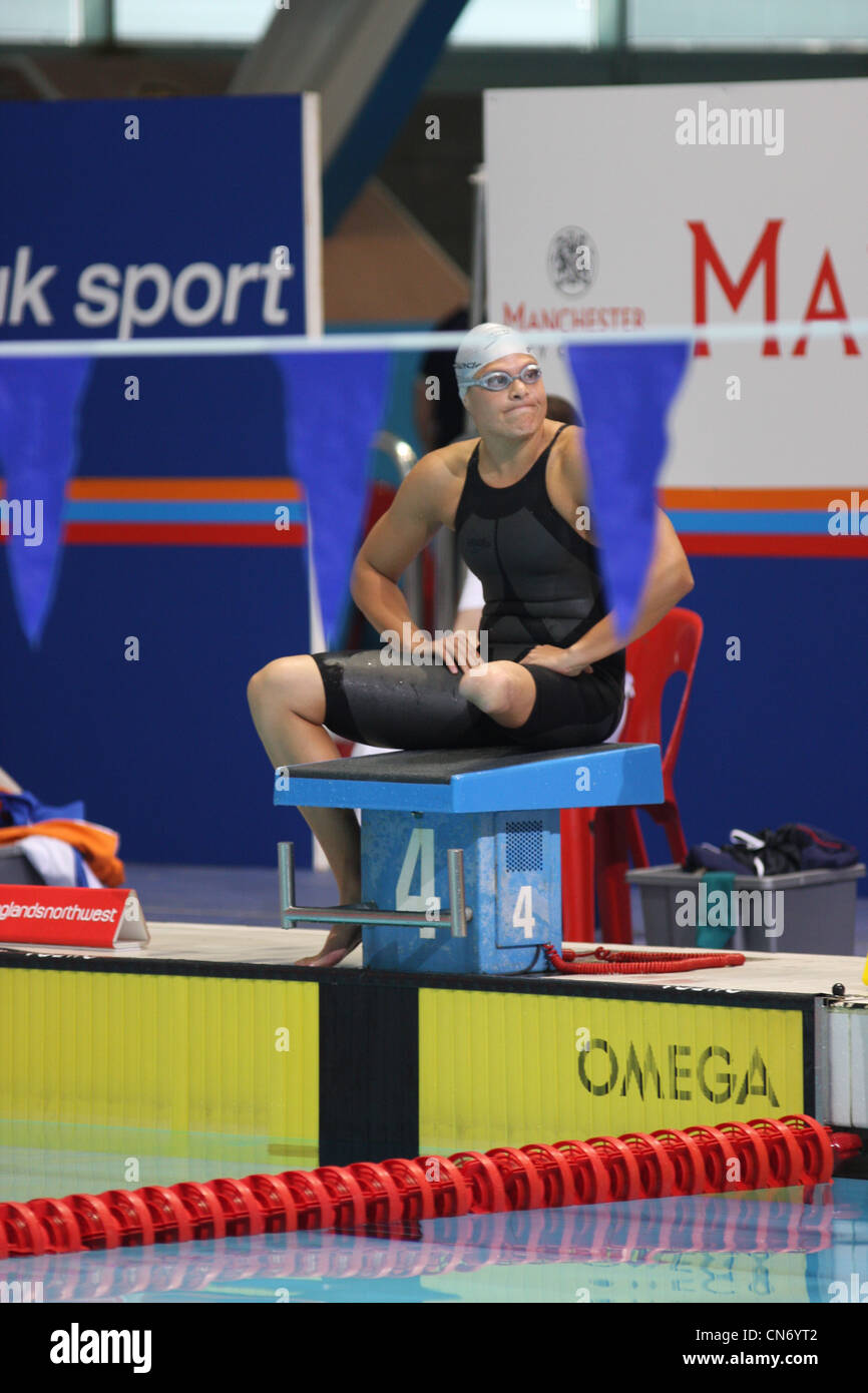 Die Schwimmerin Natalie Du Toit bei der Paralympic-WM in Manchester Stockfoto