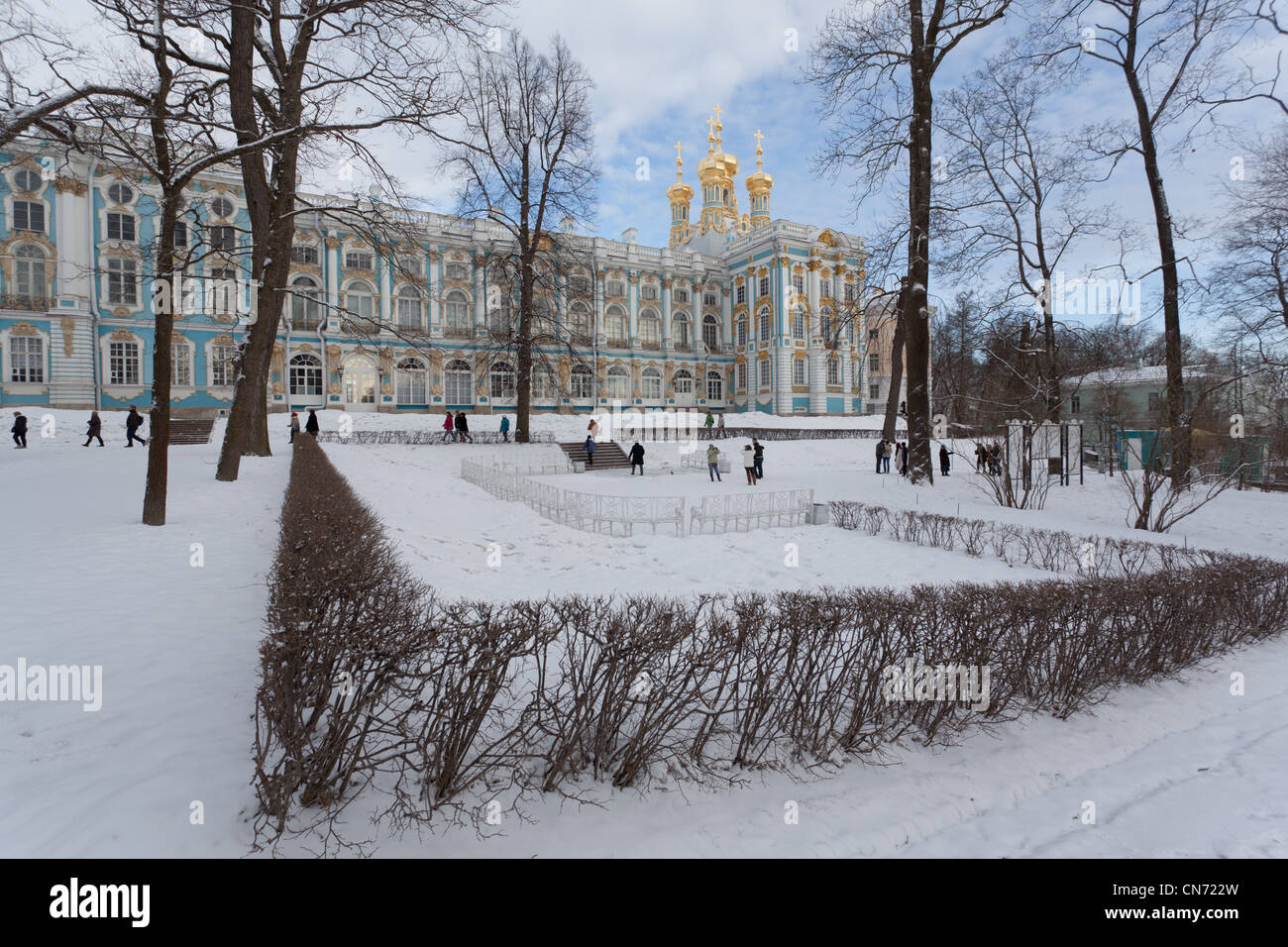 Katharinenpalast (der große Palast von Zarskoje Selo) TSARSKOIE SELO, PUSCHKIN, Sankt-Petersburg Stockfoto