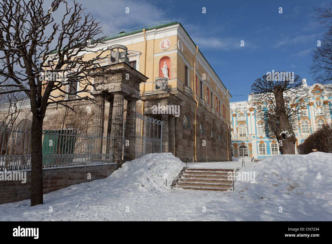 Kaltes Bad-Pavillon und der Achat Zimmer ZARSKOJE SELO, PUSCHKIN, Sankt-Petersburg Stockfoto