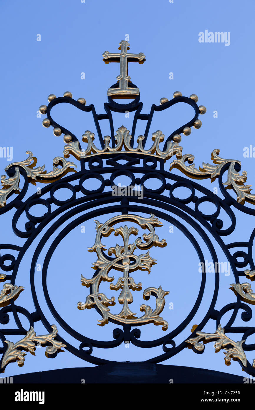 Catherine das große imperiale Monogramm von russischen kaiserlichen Krone Catherin Palast Zarskoje SELO PUSHKIN gekrönt Stockfoto
