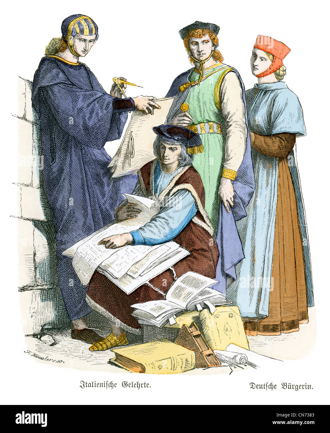 Italienische Gelehrte aus dem 13. Jahrhundert Stockfoto