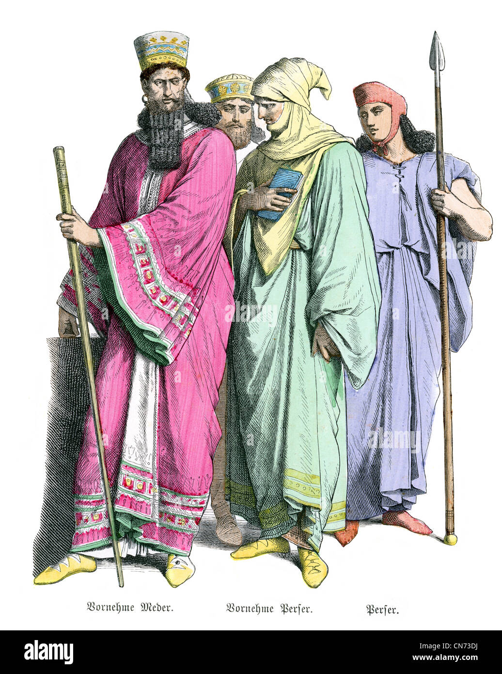 Menschen in den Kostümen von altem Persien Stockfoto