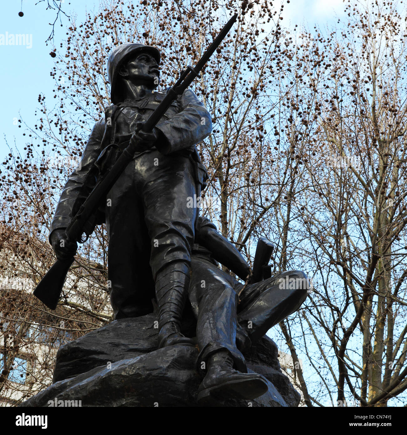 Denkmal für den Beitrag der Royal Marines im südafrikanischen Krieg (1899-1902) auf der Mall in London, England. Stockfoto