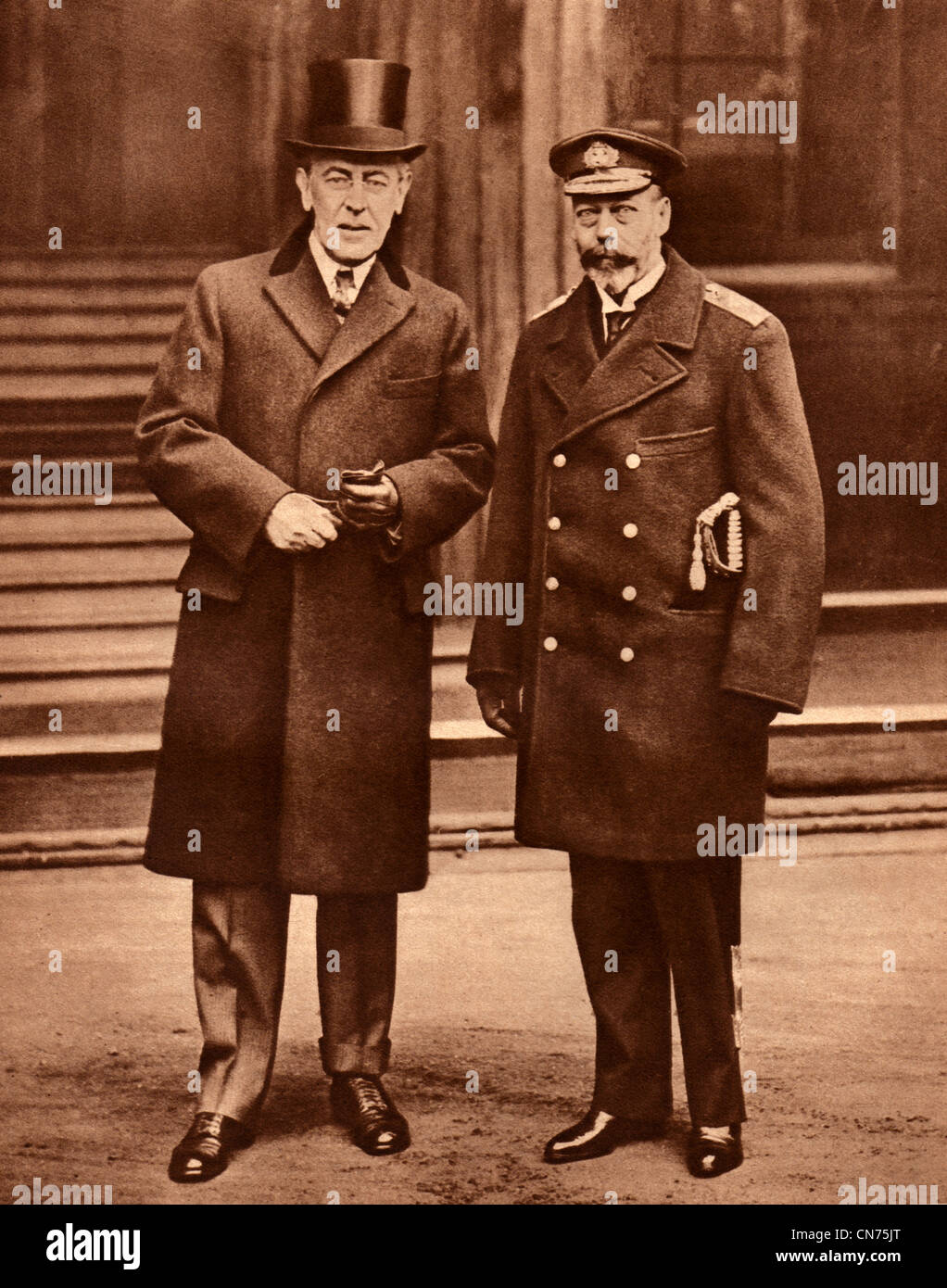 König George V; Präsident Wilson; Stockfoto