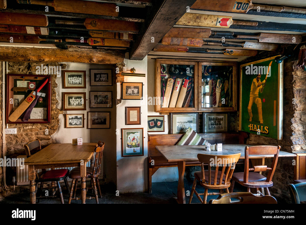 Dorf Pub Interieur, UK - die Fledermaus & Ball Inn, Cuddesdon, Oxford, UK Stockfoto