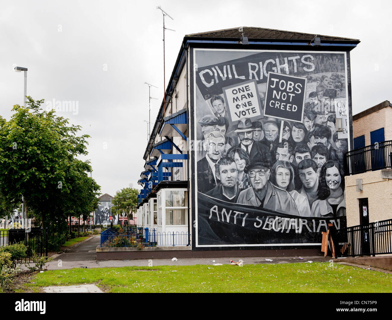 Ein Wandbild in Derry, Ereignisse während der Unruhen in Nordirland Stockfoto