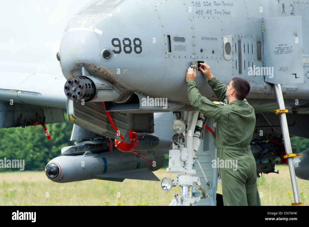 Us Air Force A-10 Thunderbolt Crew Stockfoto