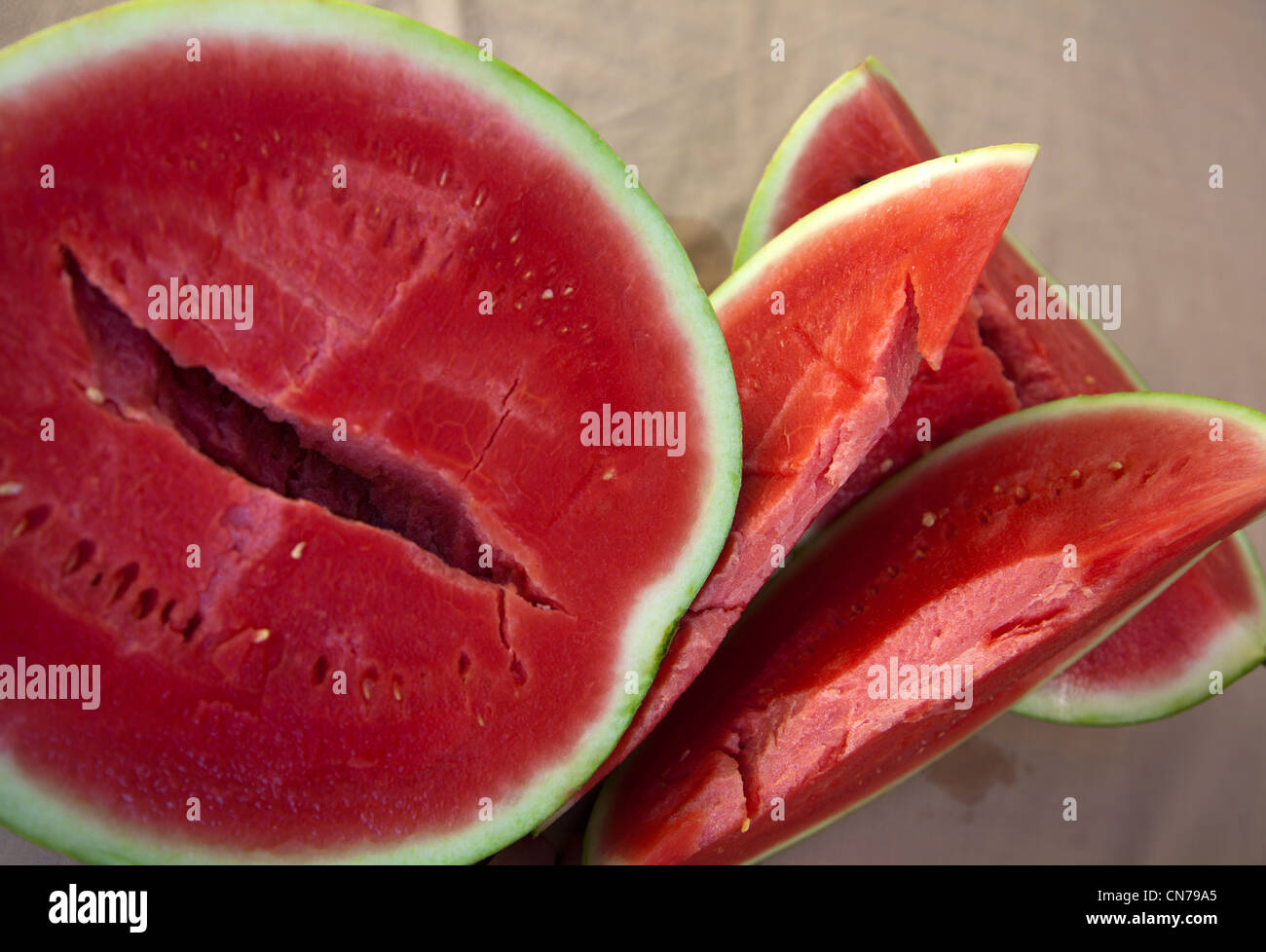 Kernlose Wassermelone Stockfoto