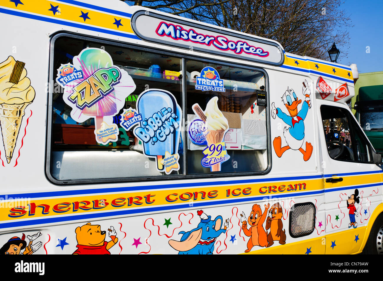 eine bunte Eiswagen in der Columbia Road, East London Stockfoto