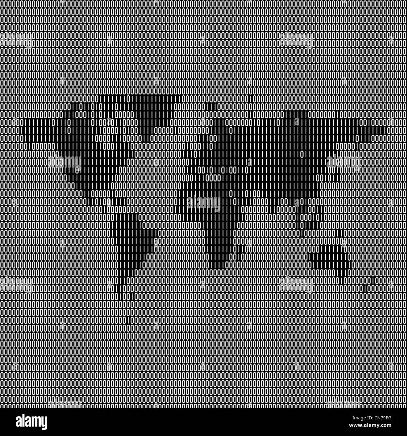 Digitalen Welt Karte Montage bestehend aus binären Symbolen und Ziffern. Stockfoto