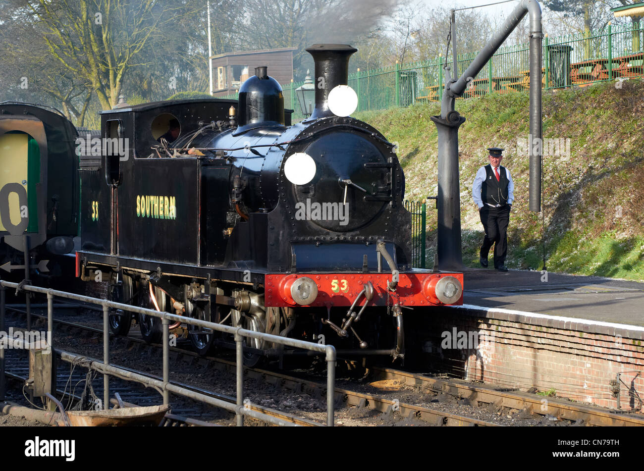 Dampf-Züge am Ropley auf der Mid-Hants Railway, 25. März 2012. Stockfoto