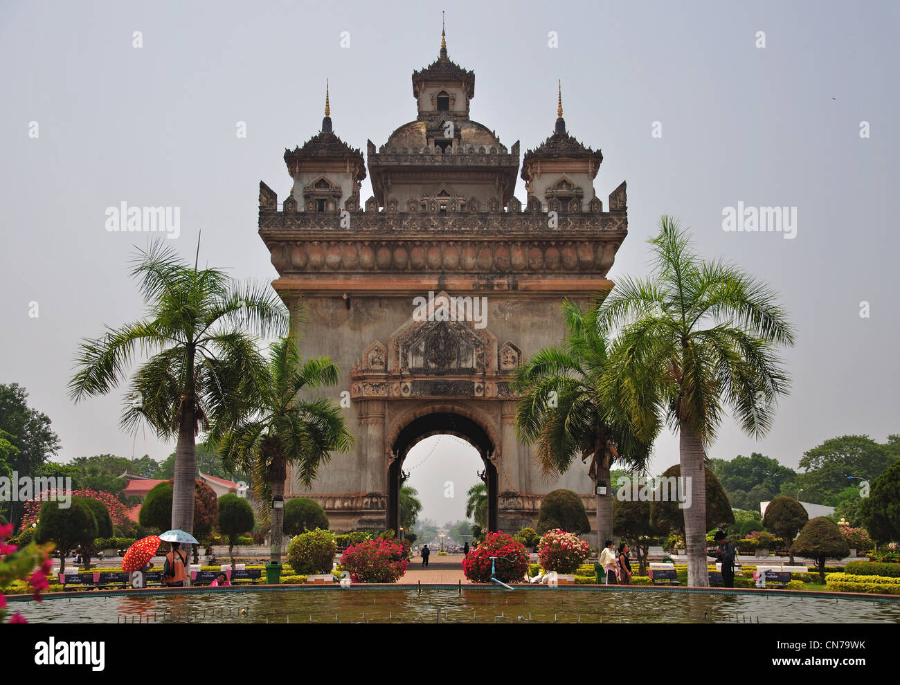 Patuxai Tor (Monument Aux Morts), Thannon Lanxing, Vientiane, Präfektur Vientiane, Laos Stockfoto