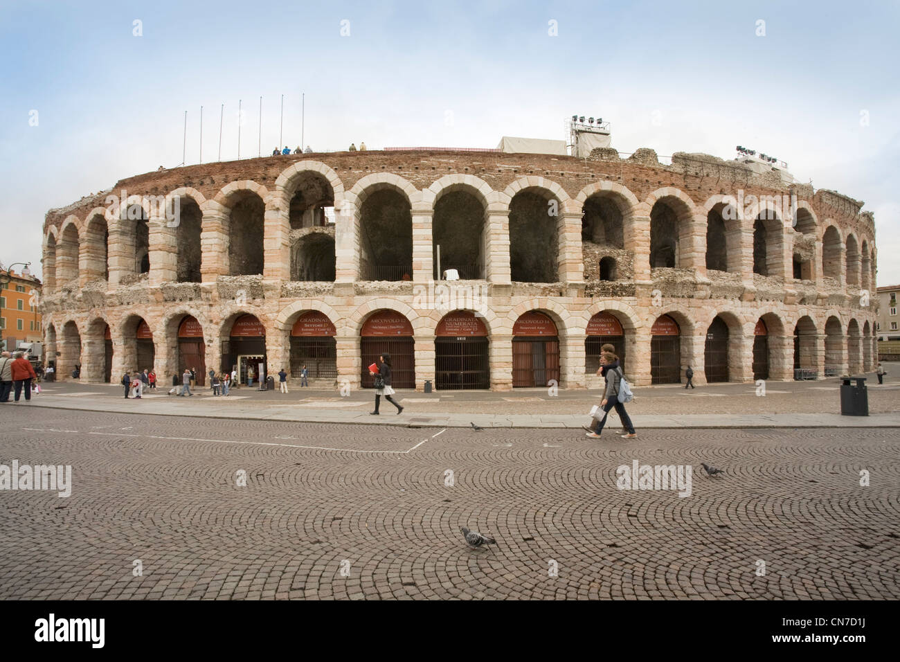 Das römische Amphitheater von Opera Verona, Italien Stockfoto