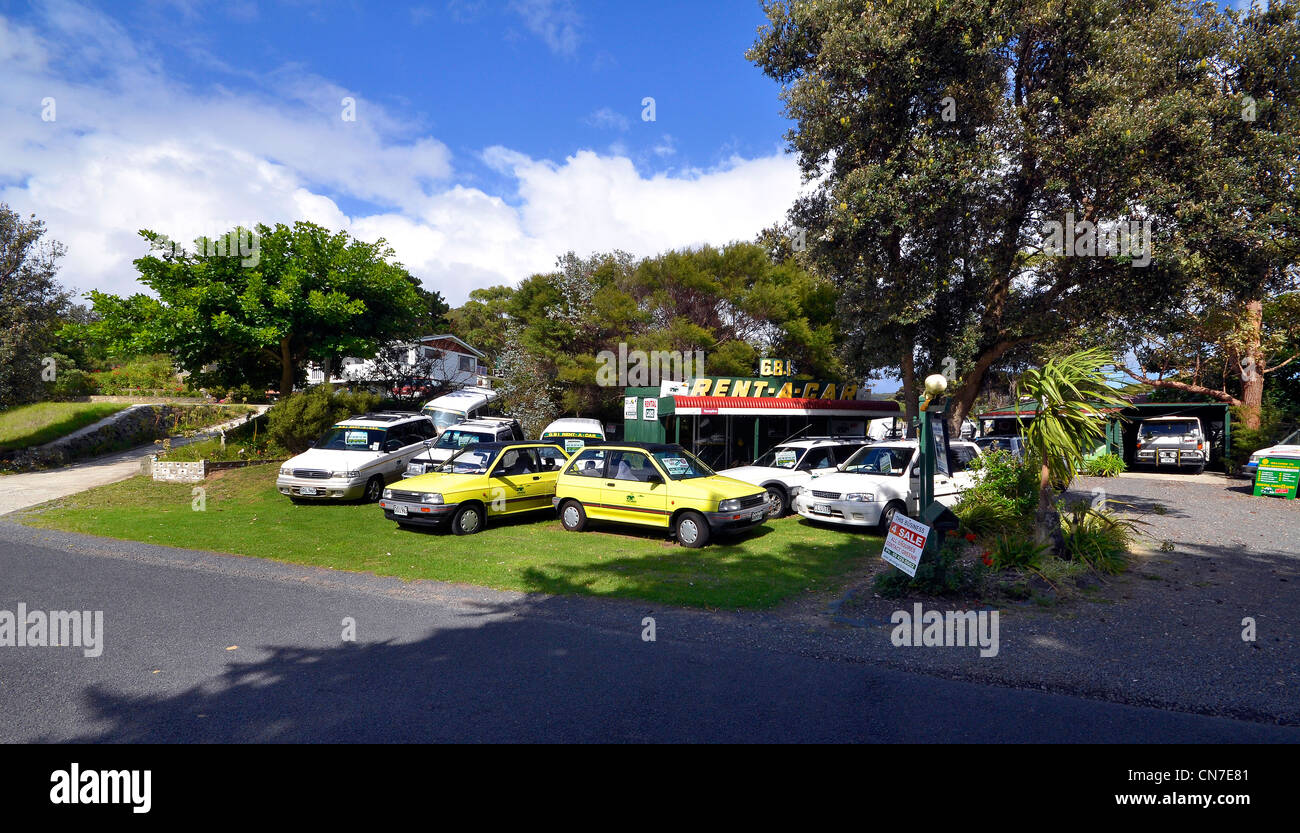 GBI Mietwagen Büro, Claris, Great Barrier Island, Auckland New Zealand Stockfoto