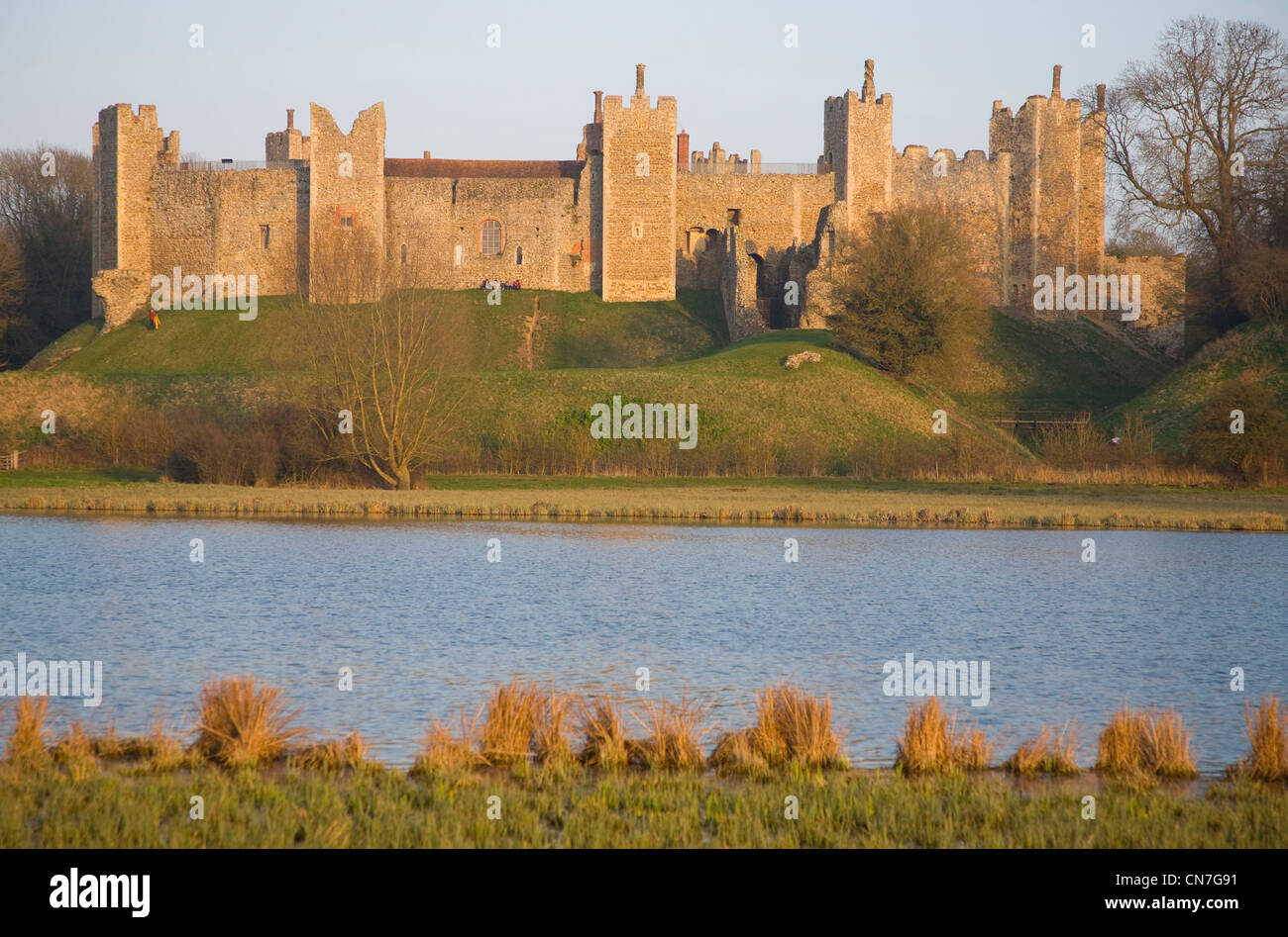 Framlingham Castle und die bloße, Suffolk, England Stockfoto