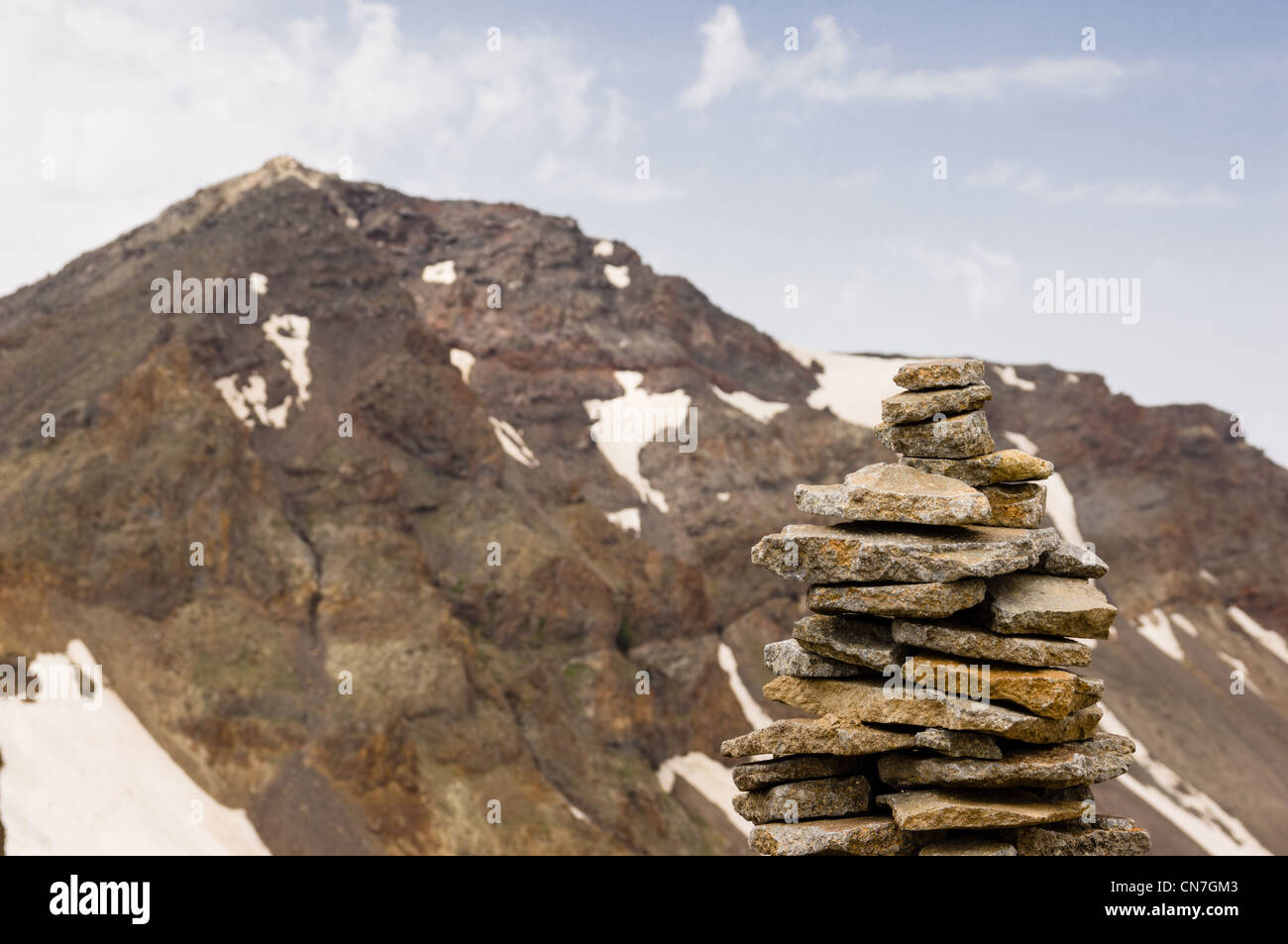 Blick von der südlichen Spitze des Berges Aragats. Armenien. Stockfoto