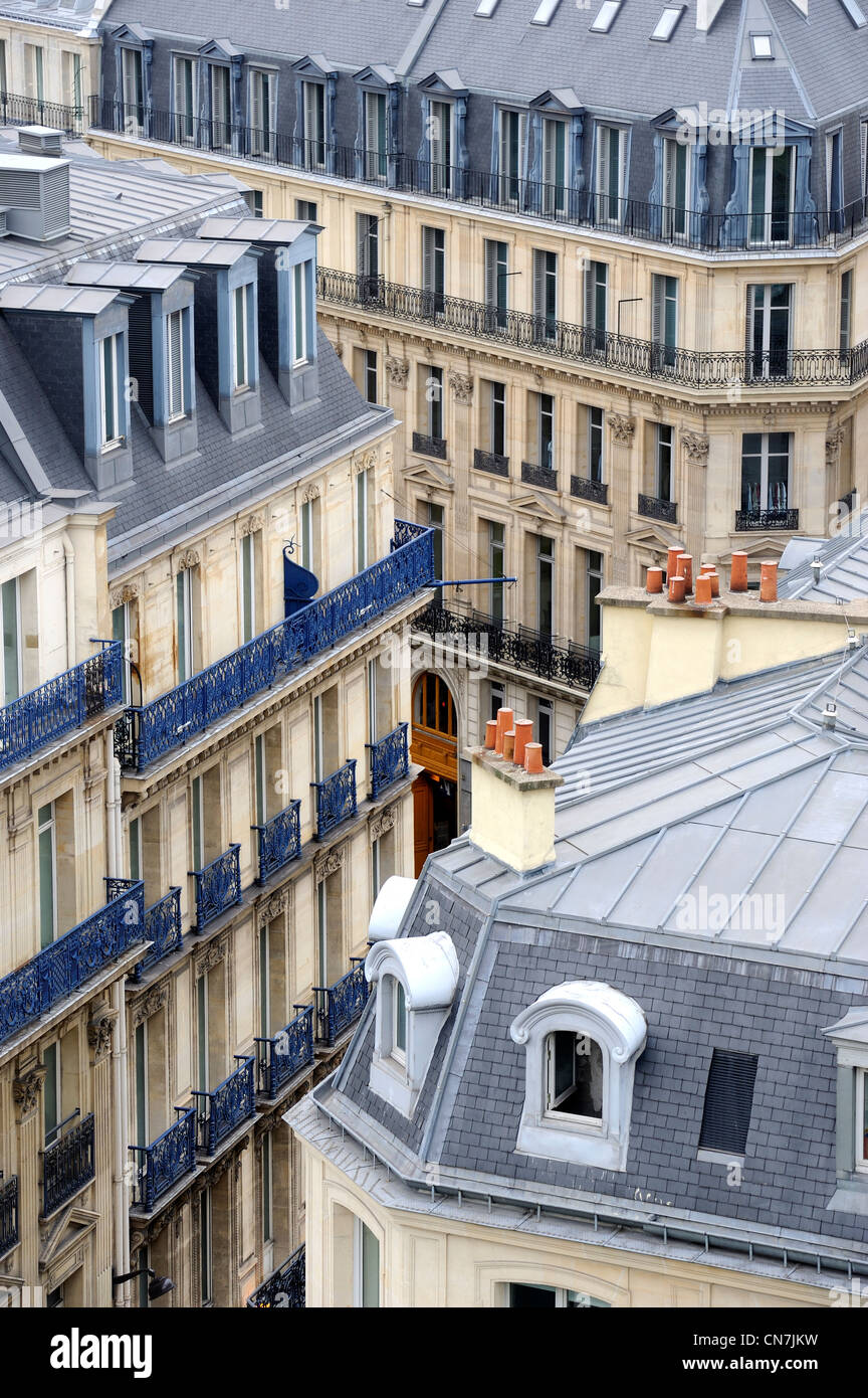 Frankreich, Paris, Gebäude am Boulevard Haussmann Stockfoto