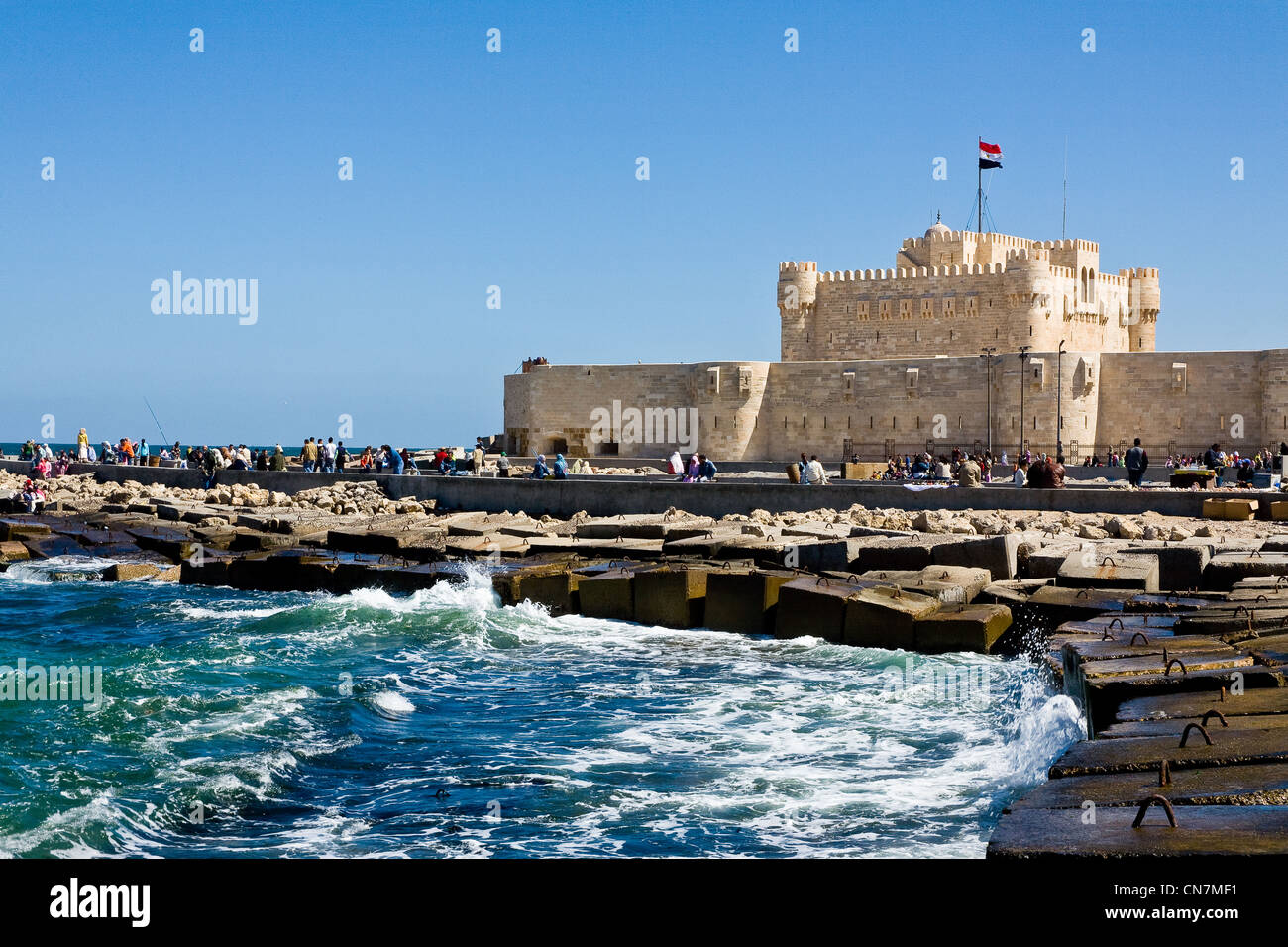 Ägypten, Unterägypten, die Mittelmeerküste, Alexandria, Qaytbay Festung auf dem Gelände des berühmten Leuchtturm von Alexandria Stockfoto