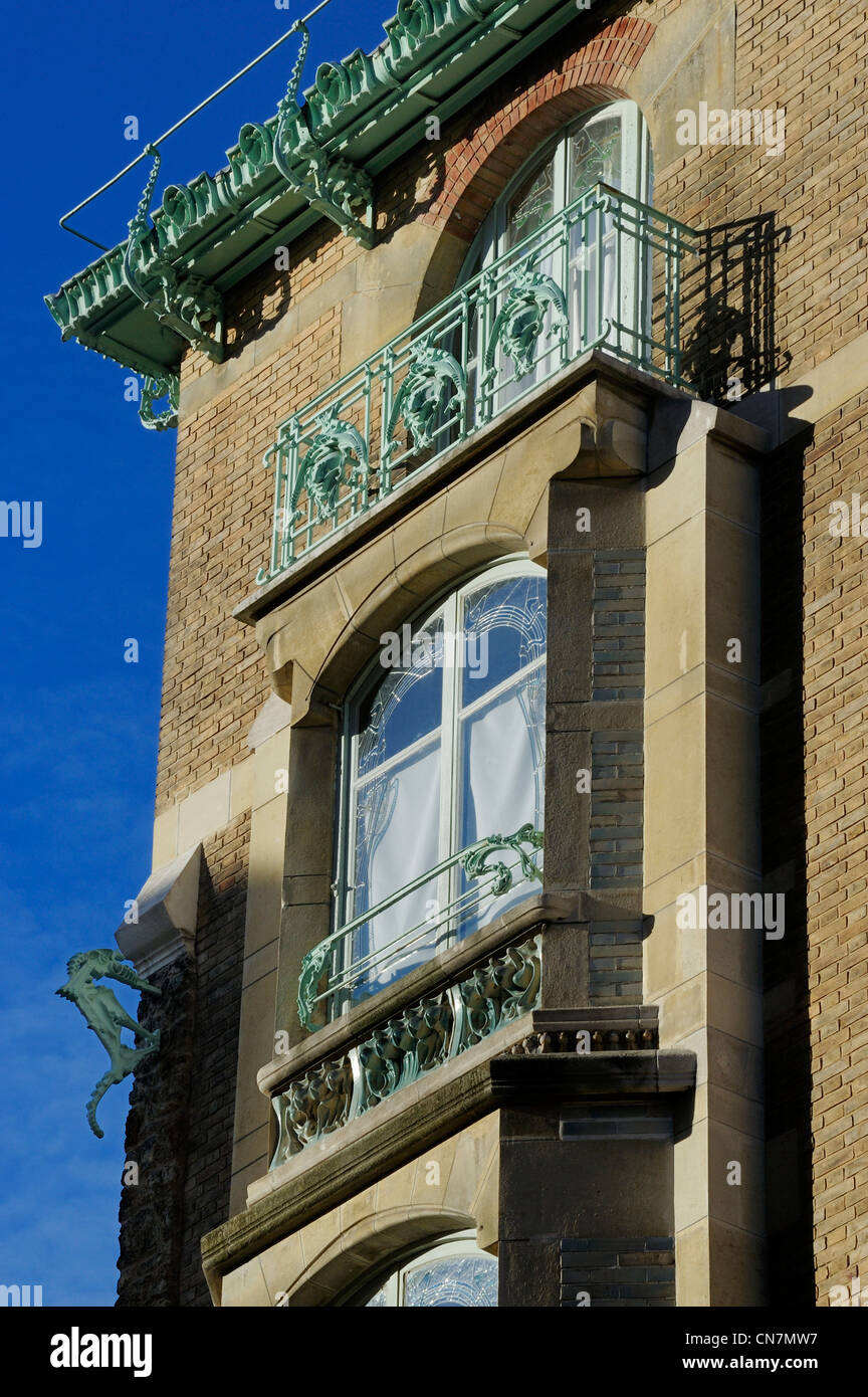Frankreich, Paris, Castel Beranger, 14 Rue La Fontaine Gebäude im Art Nouveau Stil von Hector Guimard Stockfoto